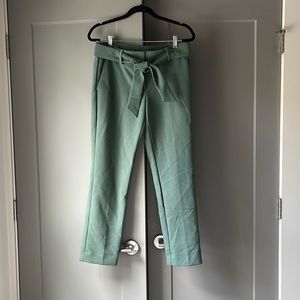 Loft High Waist Paper Bag Pants - Hunter Green